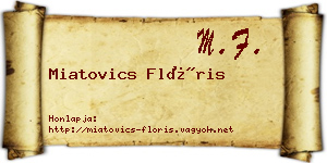 Miatovics Flóris névjegykártya